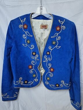 Phoenix Frontier Collection Beaded Bolero Suede Jacket XL